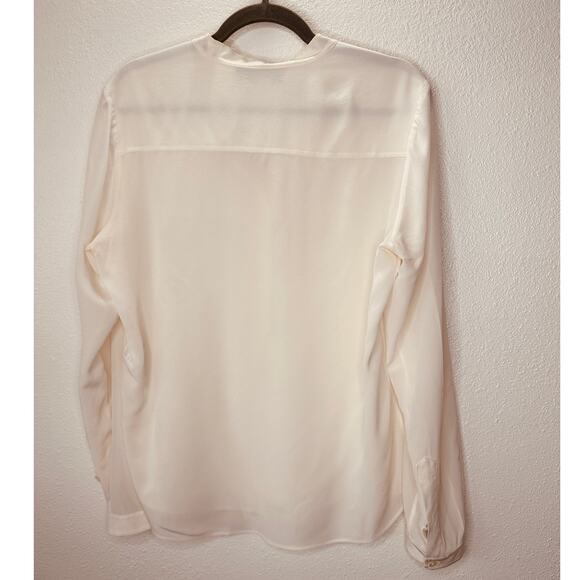 Stella McCartney Eva Cream Silk 3/4 Button Mandarin Collar Blouse 42 / M - Picture 13 of 16